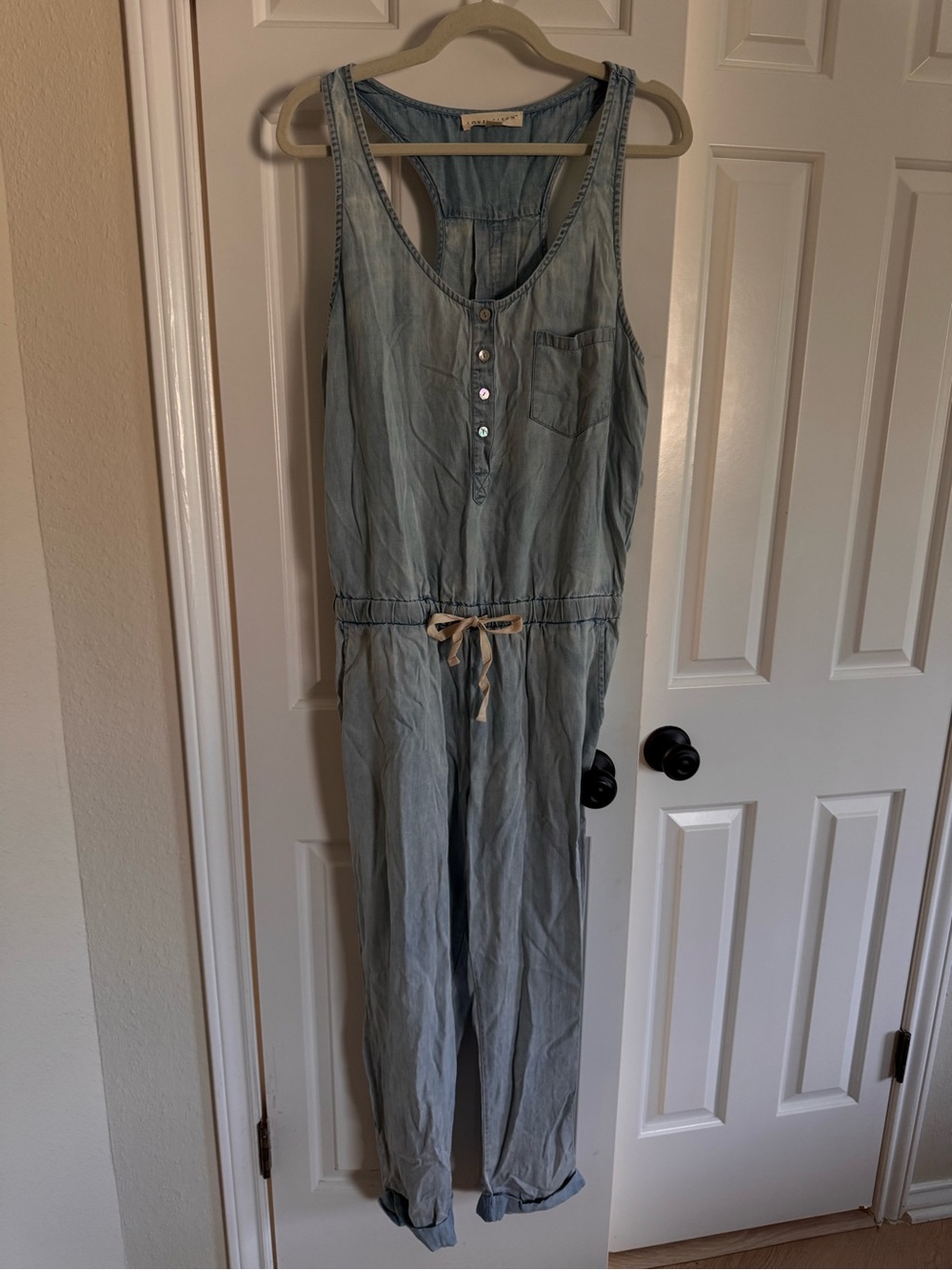 lovestitch Light Blue Denim Utility Jumpsuit